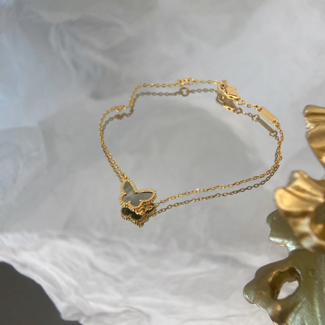 高仿首飾VanCleef&Arpels*RP9VB00蝴蝶貝母玫瑰金手鏈