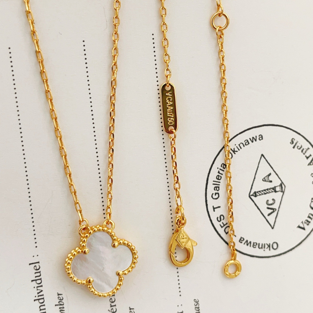 高仿首飾VanCleef&Arpels*RA45900貝母黃金金項鏈
