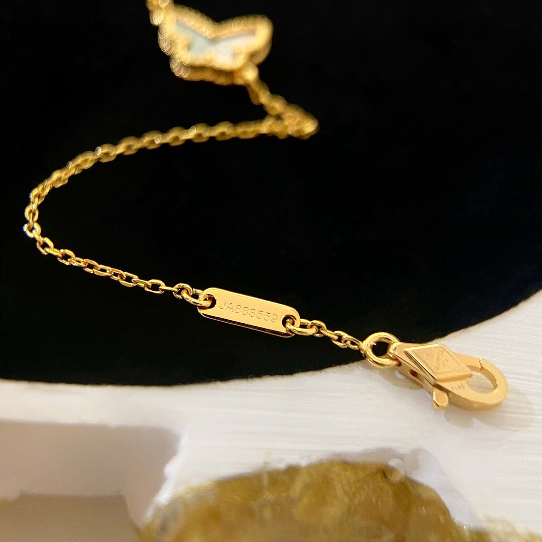 高仿首飾VanCleef&Arpels*RP9VB00蝴蝶貝母玫瑰金手鏈