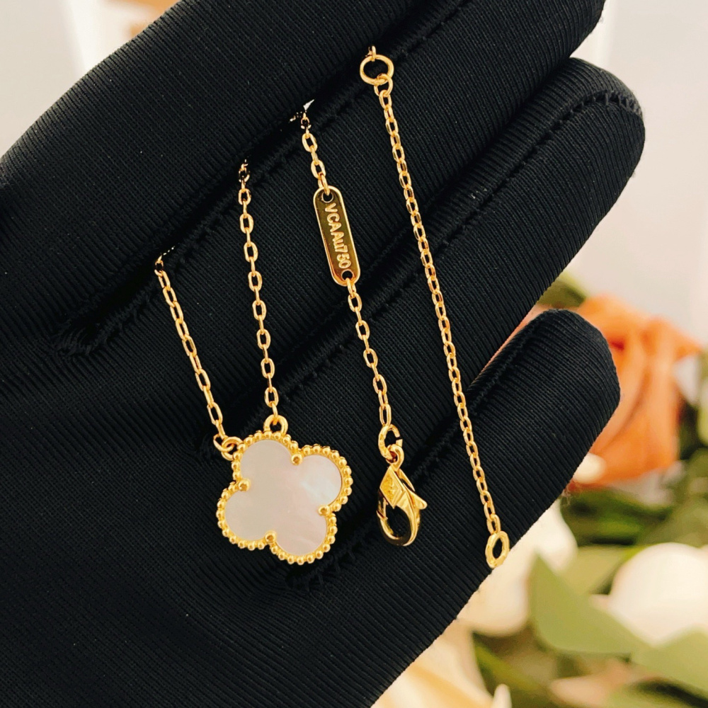 高仿首飾VanCleef&Arpels*RA45900貝母黃金金項鏈