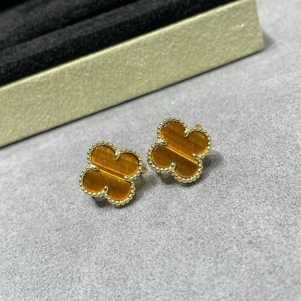 高仿首飾VanCleef&Arpels*RD40500虎眼石耳釘黃金款大號