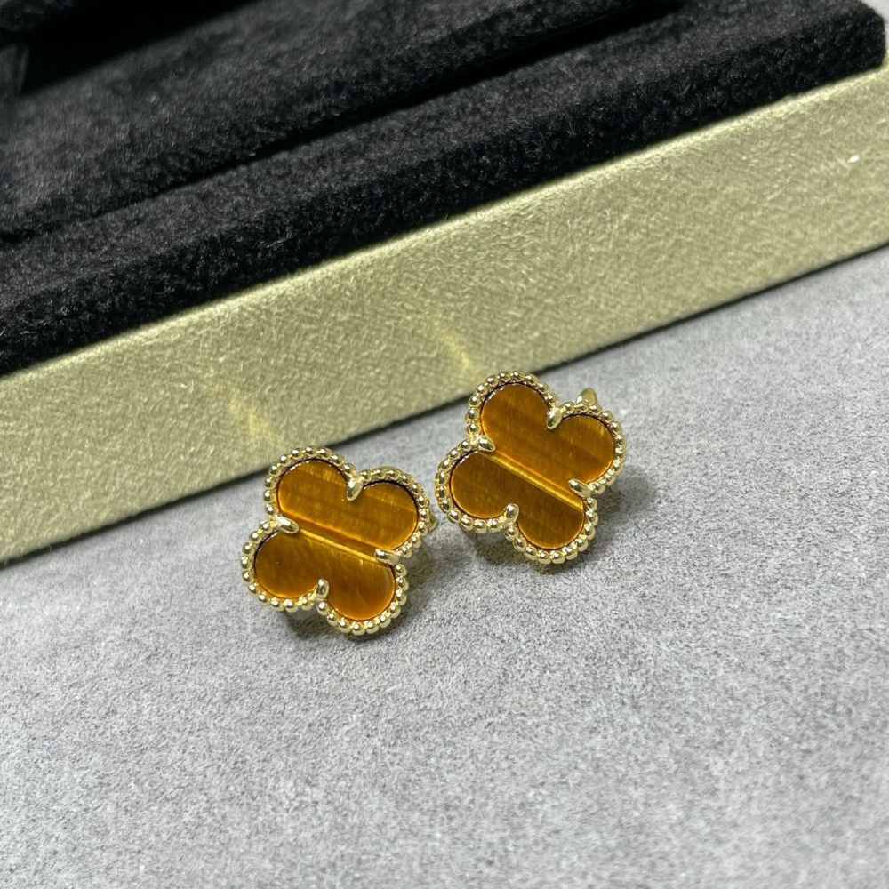 高仿首飾VanCleef&Arpels*RD40500虎眼石耳釘黃金款大號