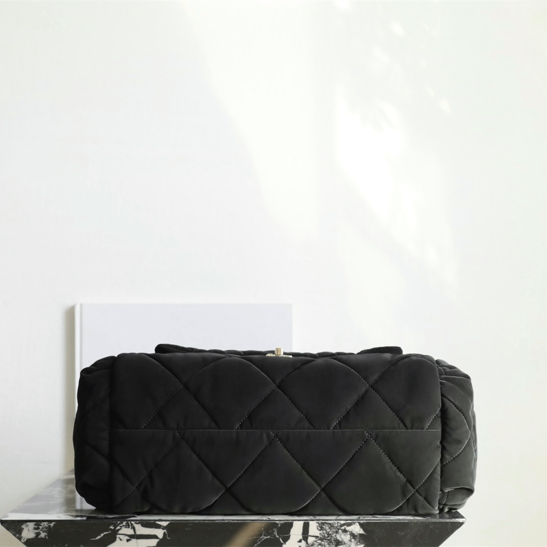 高仿Chanel*25N系列AS5055絲絨單肩包黑色免檢版
