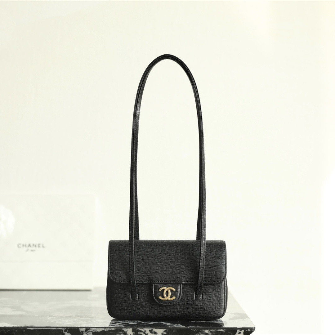 高仿Chanel*26P系列AP5068小牛皮單肩包黑色Mini免檢版