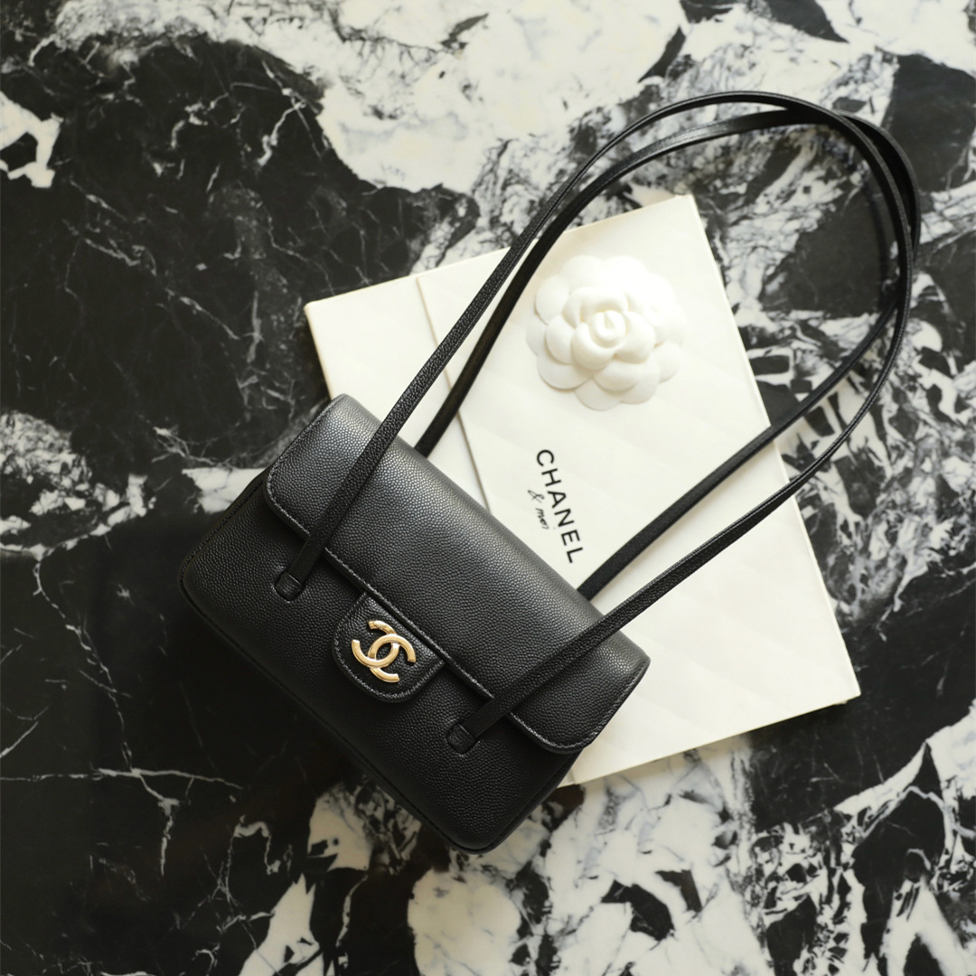 高仿Chanel*26P系列AP5068小牛皮單肩包黑色Mini免檢版