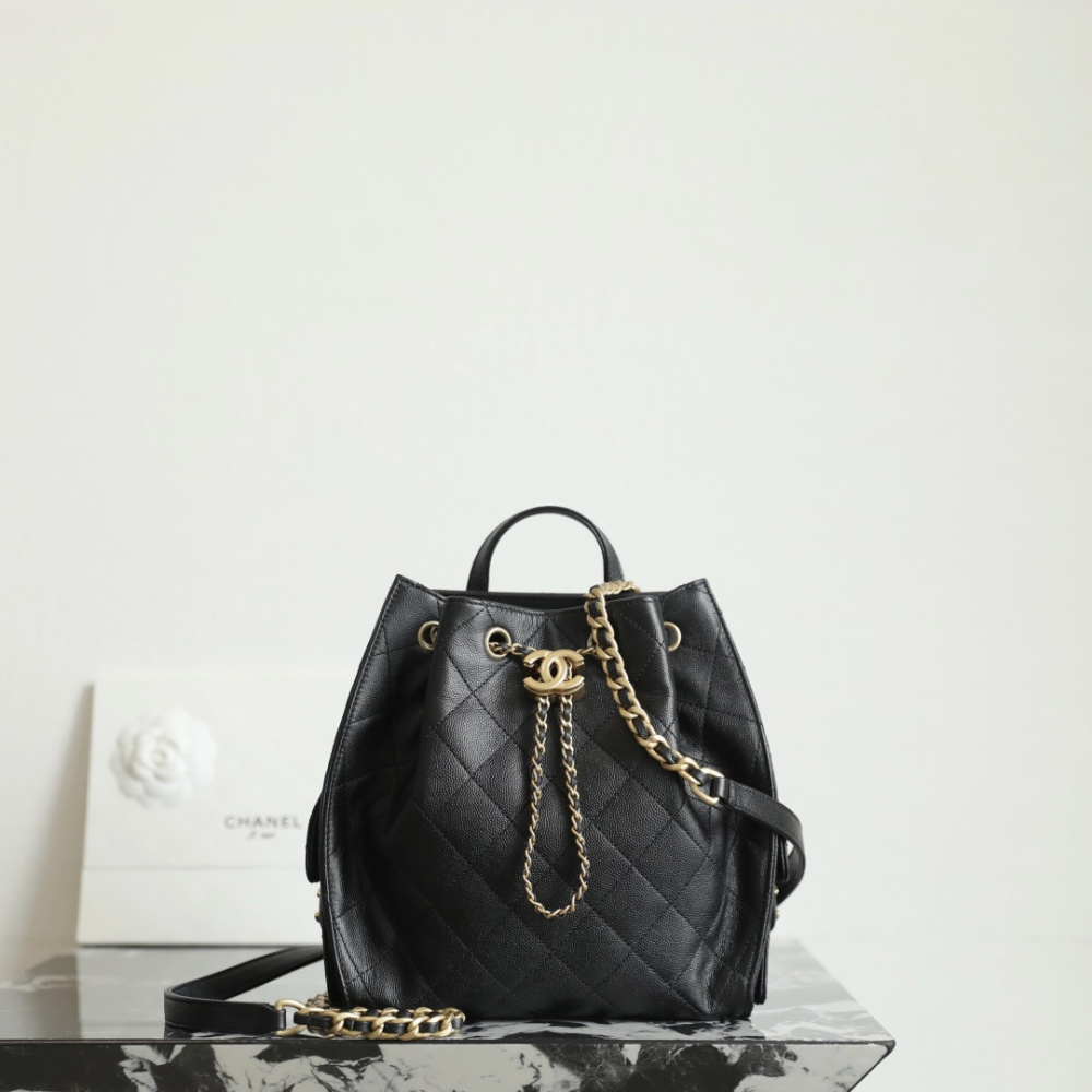 高仿Chanel*25B/25Bag系列AS5600雙肩包黑色中號免檢版