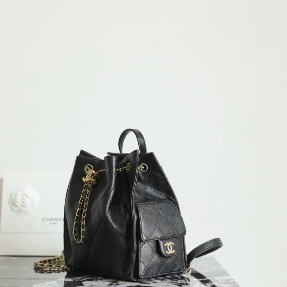 高仿Chanel*25B/25Bag系列AS5600雙肩包黑色中號免檢版