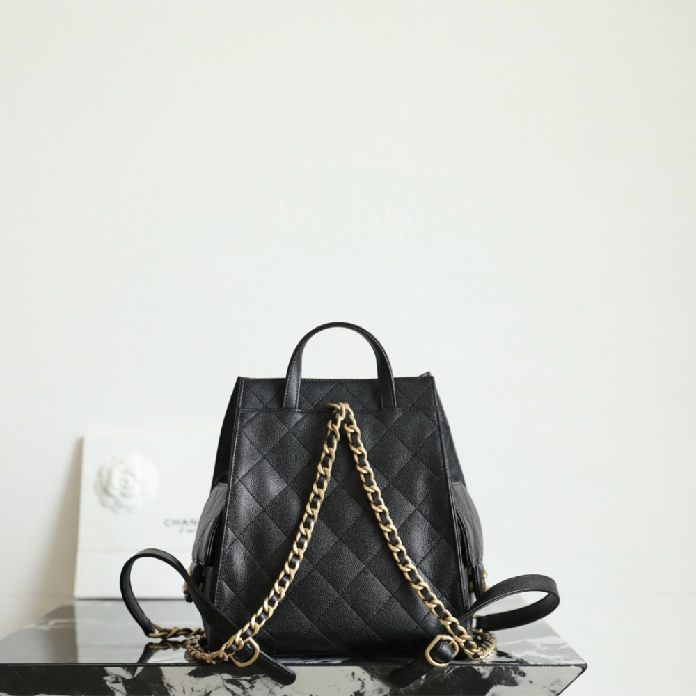 高仿Chanel*25B/25Bag系列AS5600雙肩包黑色中號免檢版