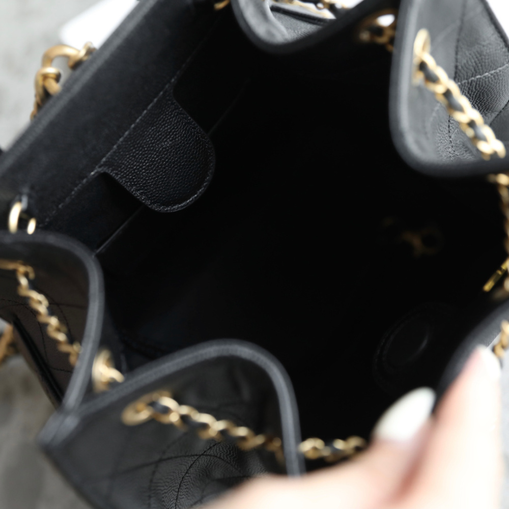 高仿Chanel*25B/25Bag系列AS5600雙肩包黑色中號免檢版