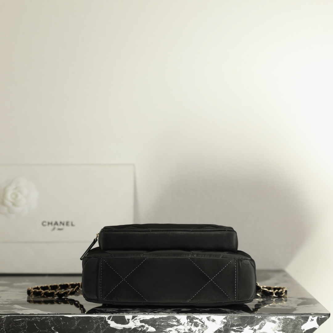 高仿Chanel*Neige25N系列AP4771絲絨單肩包黑色免檢版