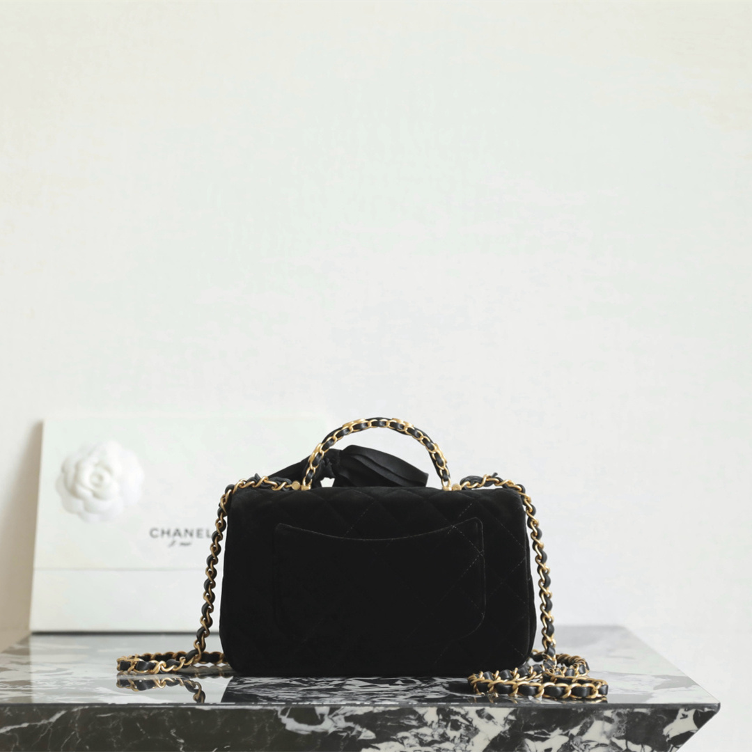 高仿Chanel*25K系列AS5875蝴蝶結絲絨單肩包Mini免檢版