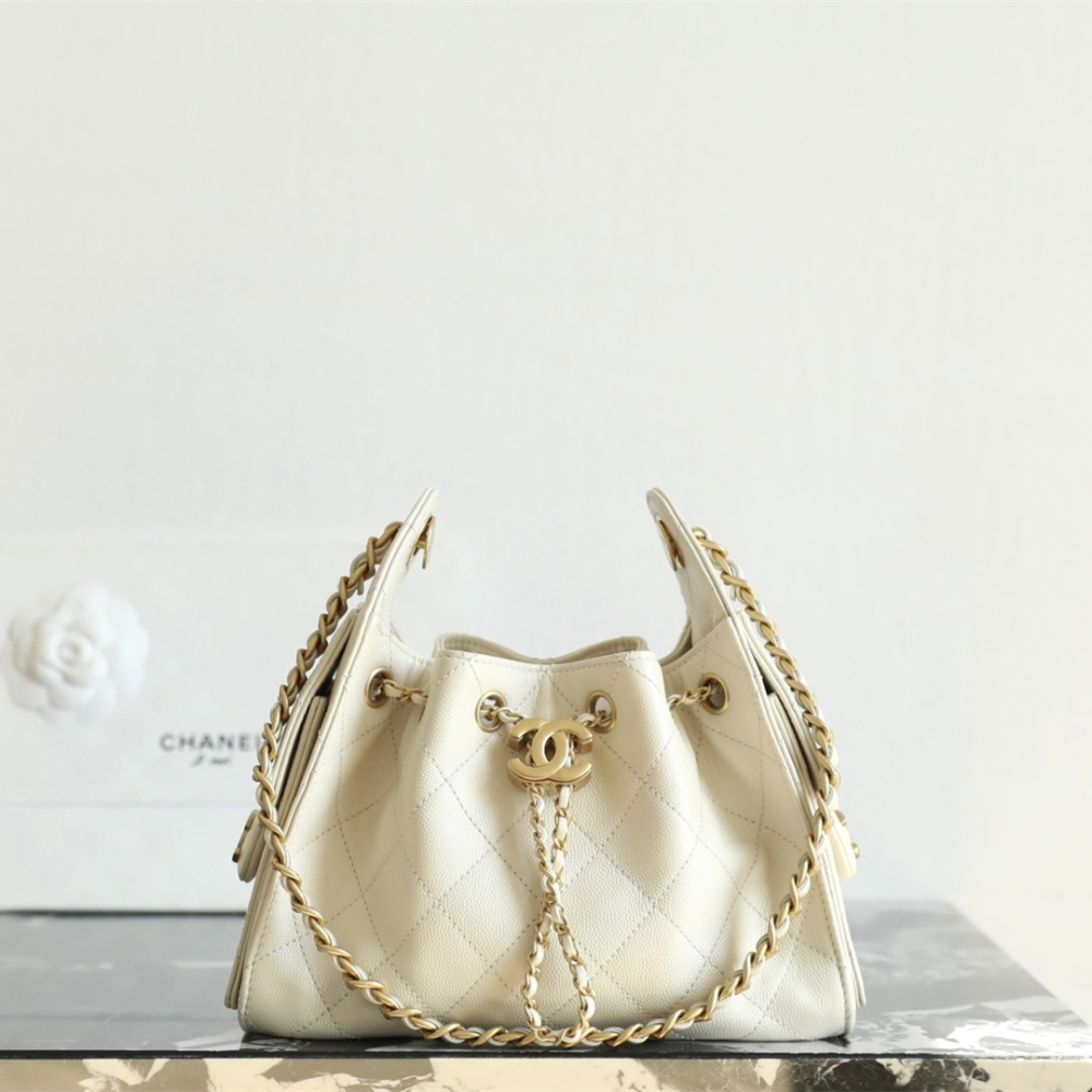 高仿Chanel*26P/25Bag系列AS5631鴛鴦皮穿鏈手袋Mini白色免檢版