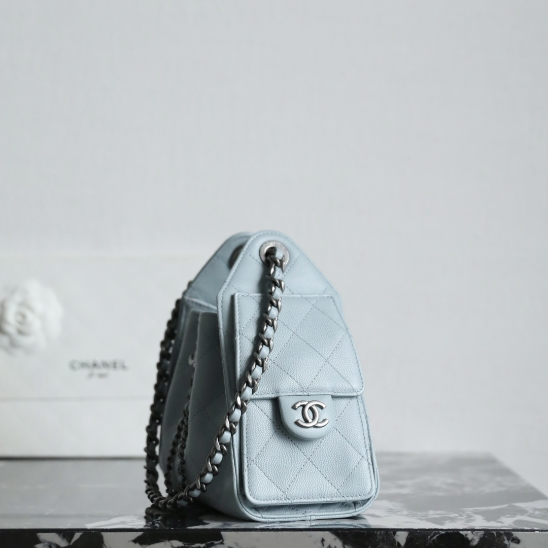 高仿Chanel*26C/25Bag系列AS5311小牛皮手袋Mini霧霾藍免檢版
