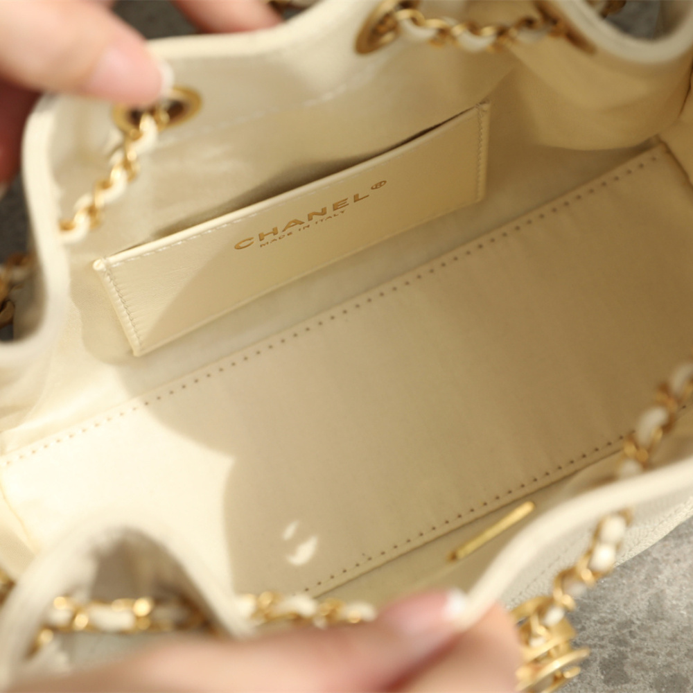 高仿Chanel*26P/25Bag系列AS5631鴛鴦皮穿鏈手袋Mini白色免檢版