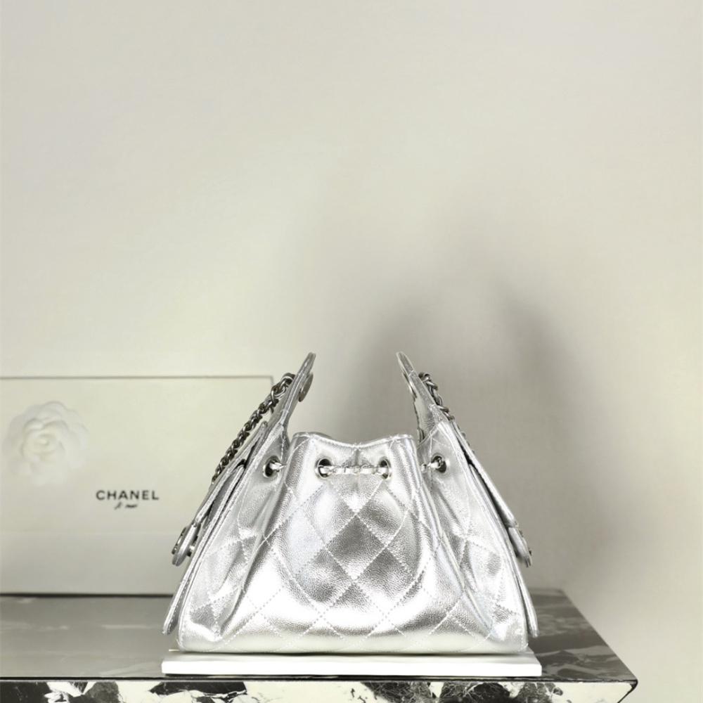 高仿Chanel*26C/25Bag系列AS5631小牛皮手袋Mini銀色免檢版