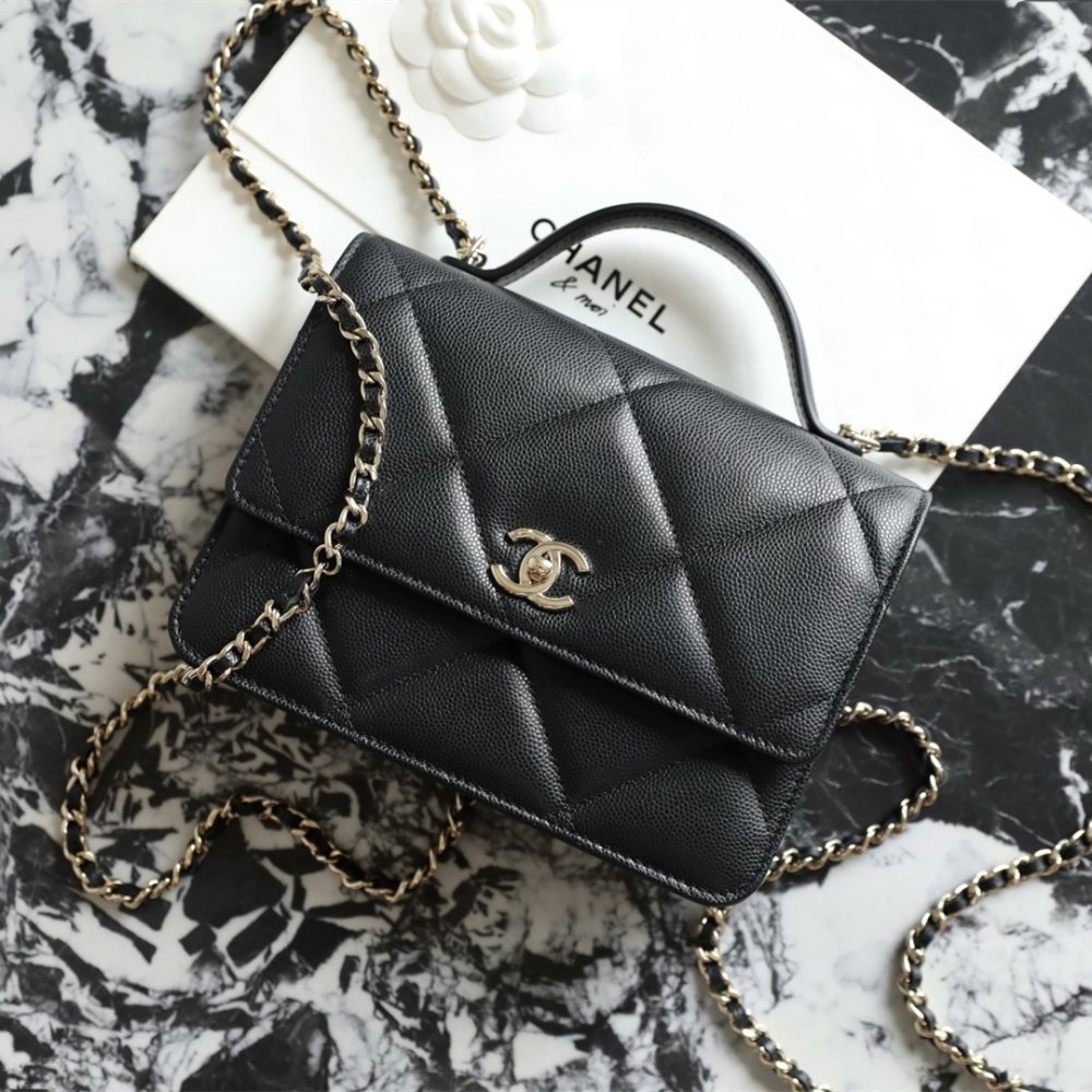 高仿Chanel*25K系列AP4935小球牛皮雙肩背囊黑色免檢版