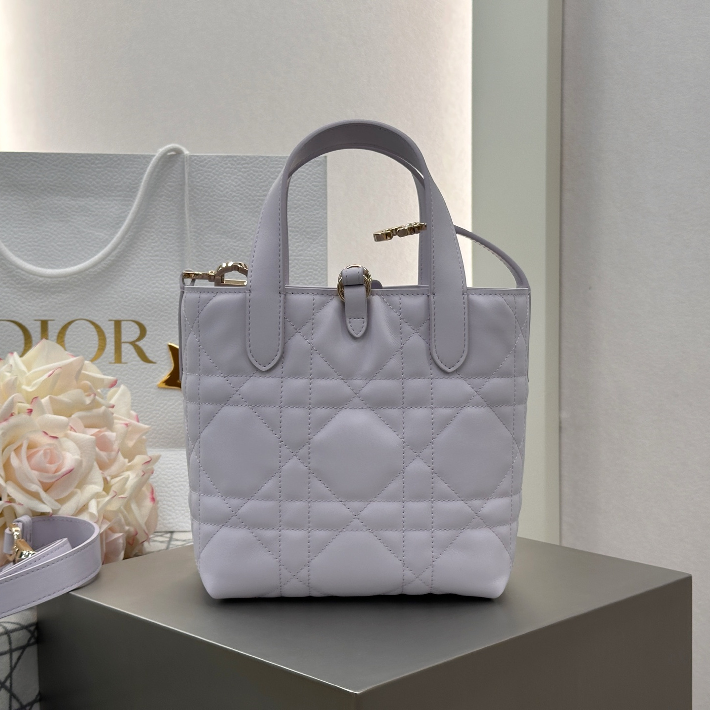 高仿Dior*Toujours系列M2835M848牛皮菜籃子紫色小號免檢版
