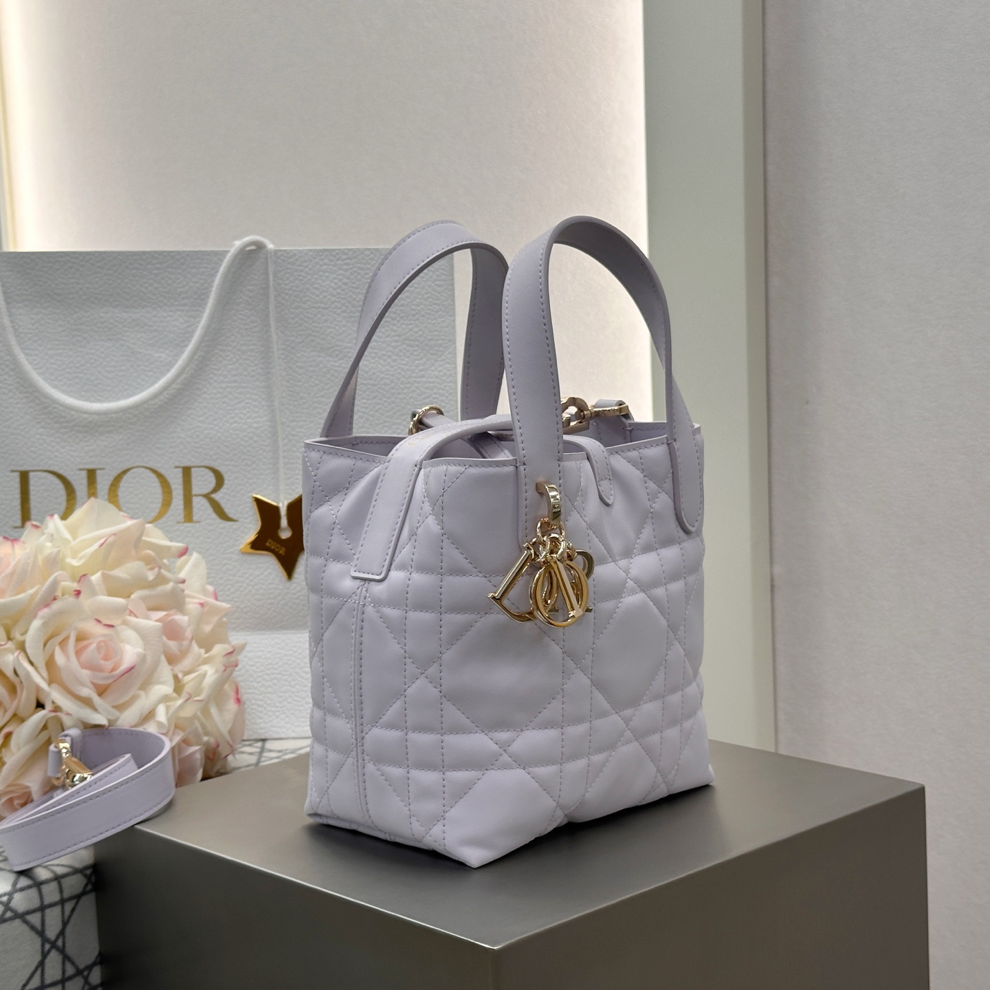 高仿Dior*Toujours系列M2835M848牛皮菜籃子紫色小號免檢版