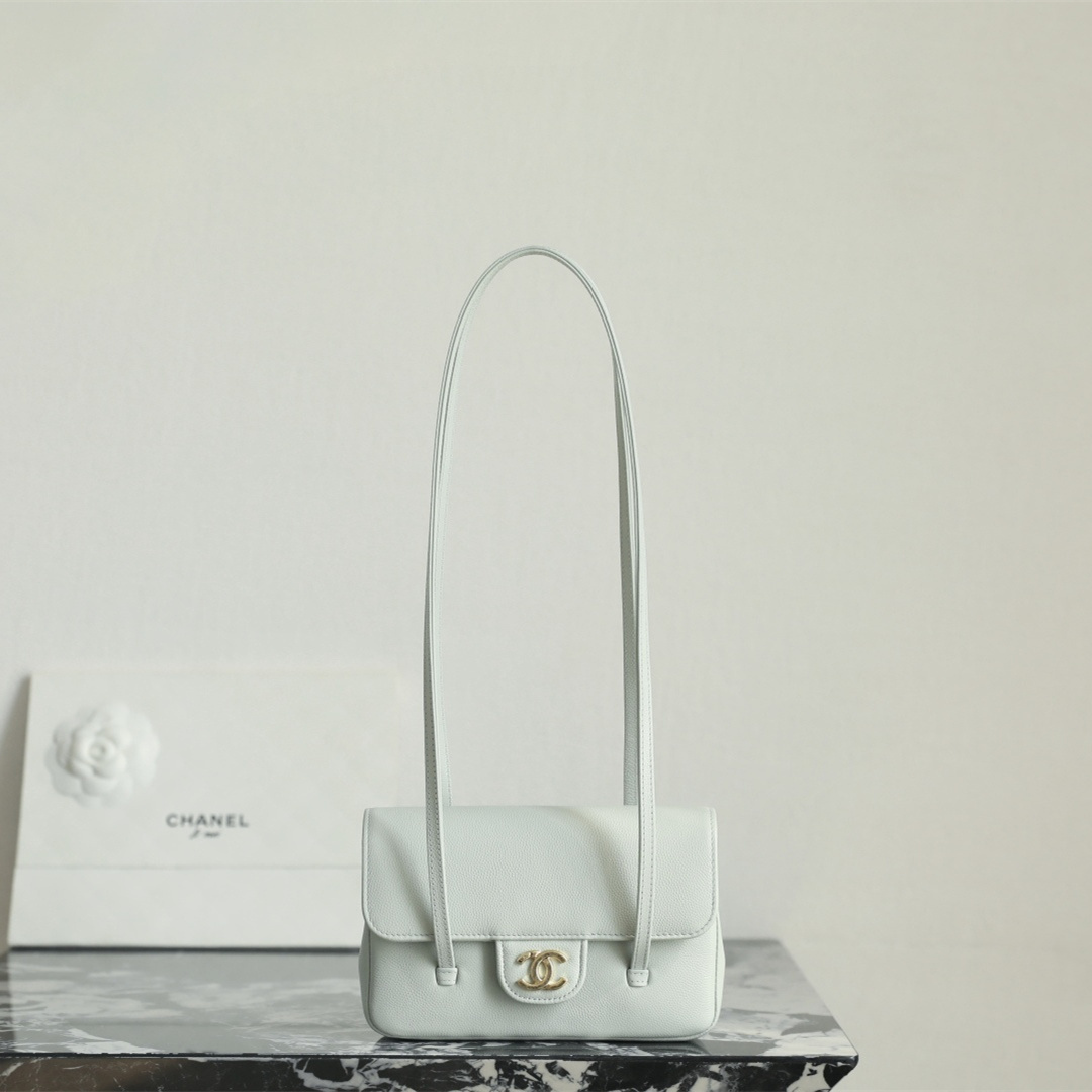 高仿Chanel*26P系列AP5068小牛皮單肩包淺綠色Mini免檢版
