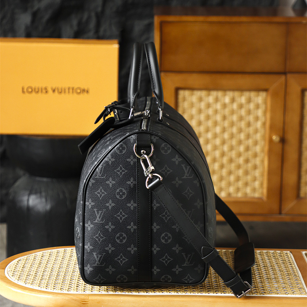 高仿LV*Keepall50系列M14202旅行袋黑色免檢版