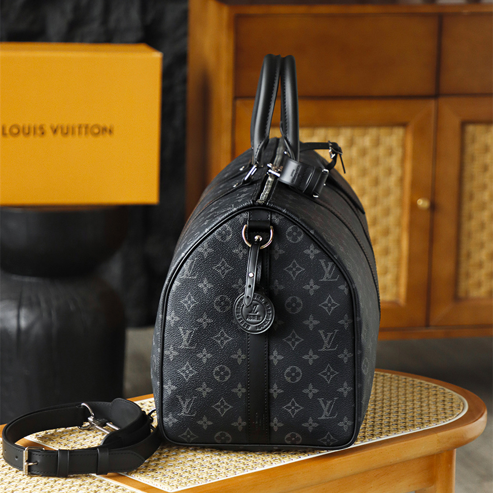 高仿LV*Keepall50系列M14202旅行袋黑色免檢版