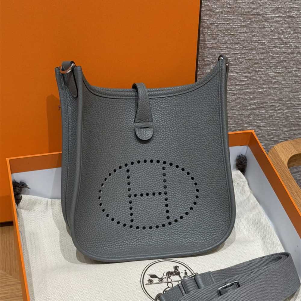 高仿Hermes*Evelyne23系列H084546CKOL積雨雲灰銀扣純手工
