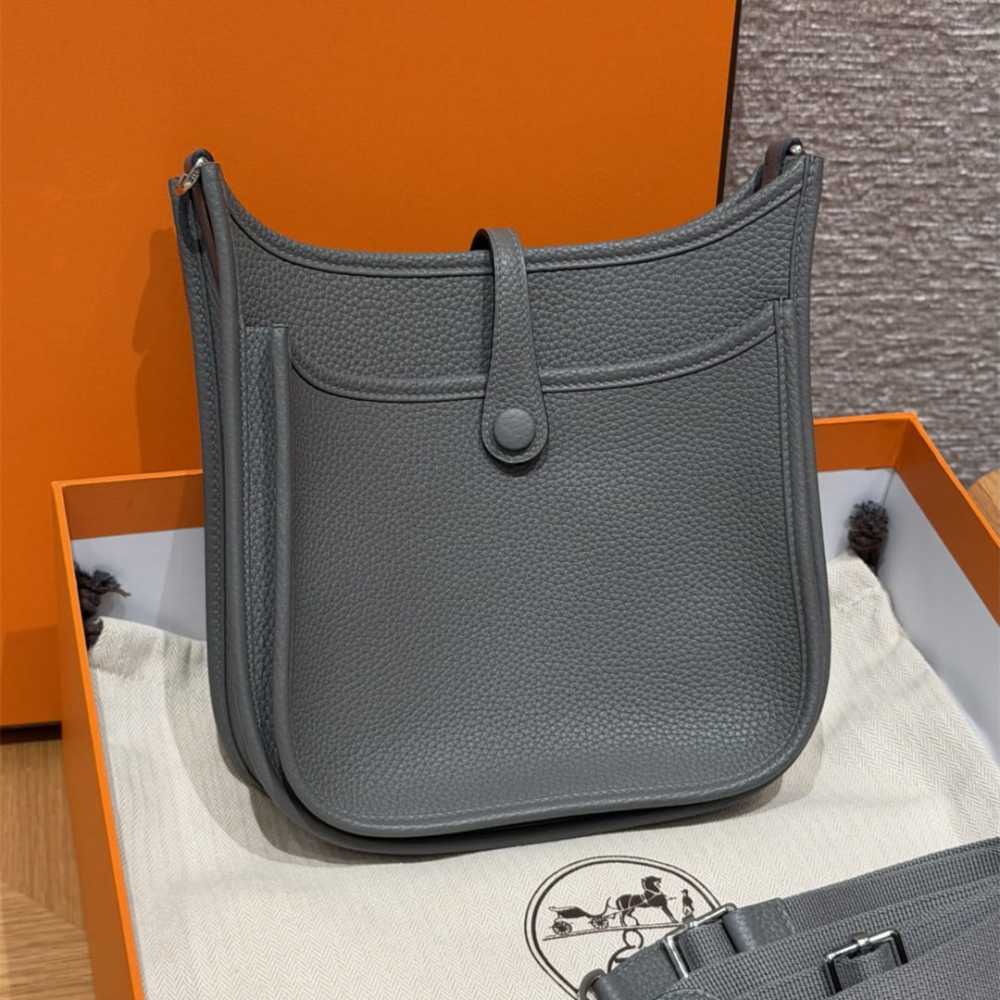 高仿Hermes*Evelyne23系列H084546CKOL積雨雲灰銀扣純手工
