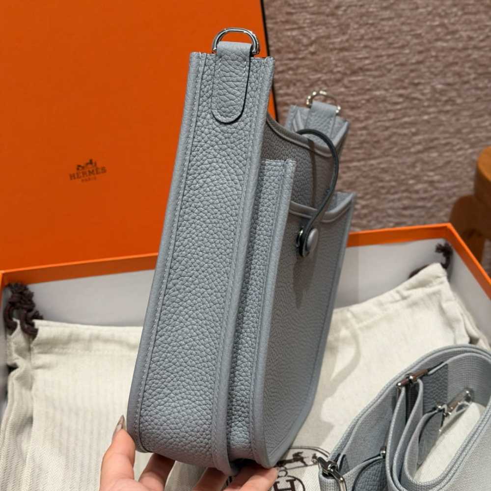 高仿Hermes*Evelyne23系列H087941CKP0木偶灰銀扣純手工