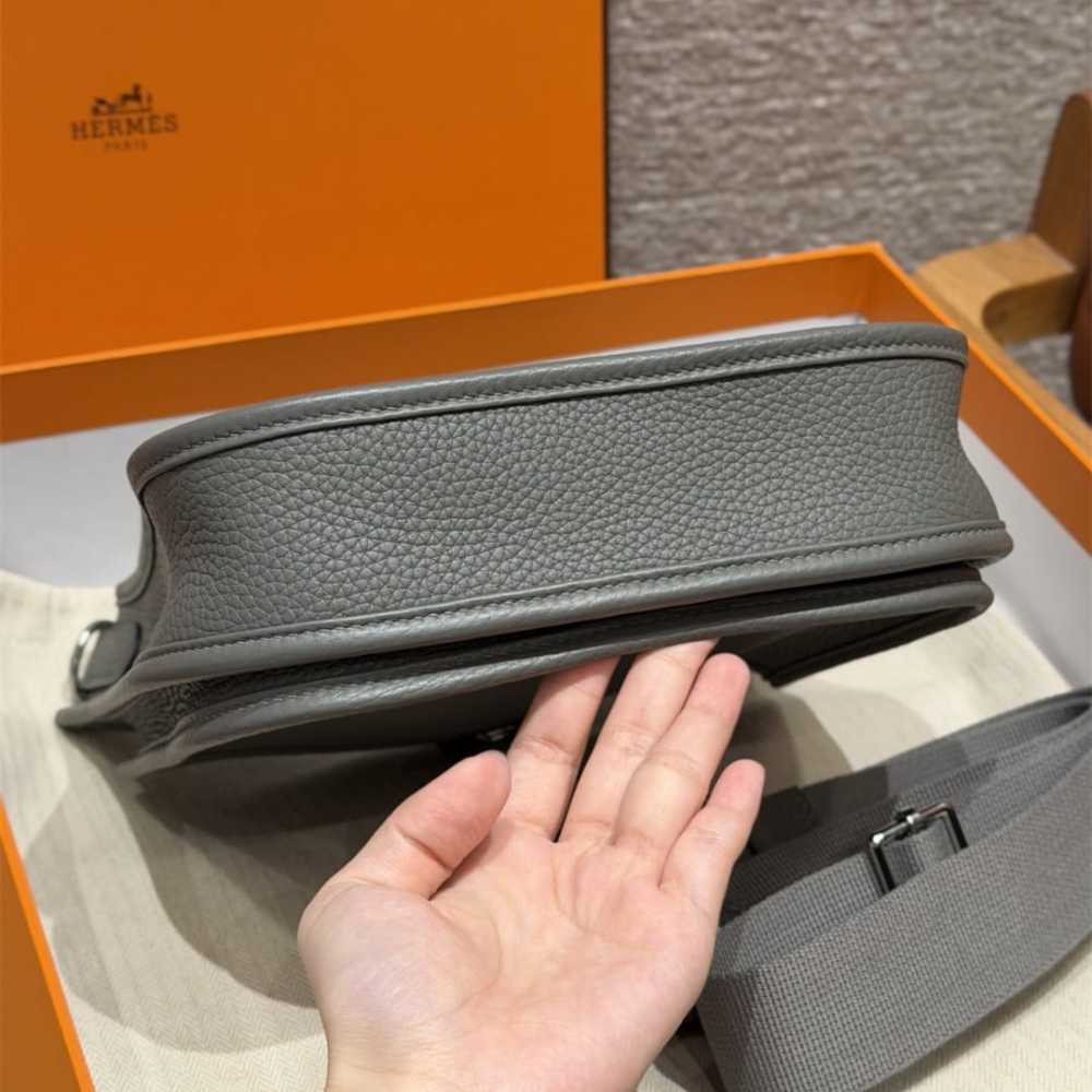 高仿Hermes*Evelyne23系列H084546CKOL積雨雲灰銀扣純手工