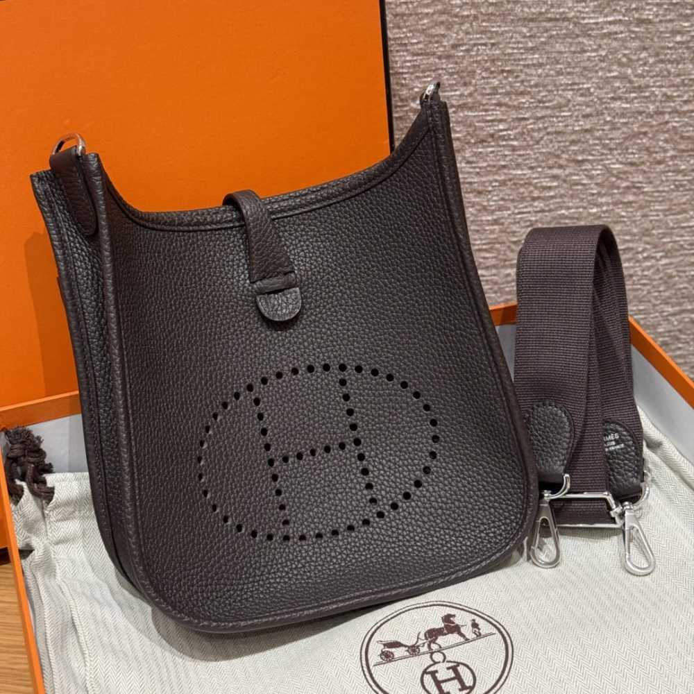 高仿Hermes*Evelyne23系列H087941CK46烏木色銀扣純手工