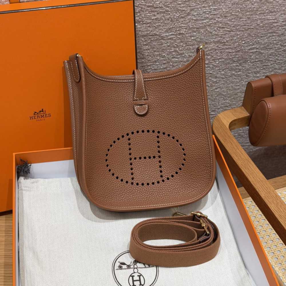 高仿Hermes*Evelyne23系列H087941CK37金棕色金扣純手工