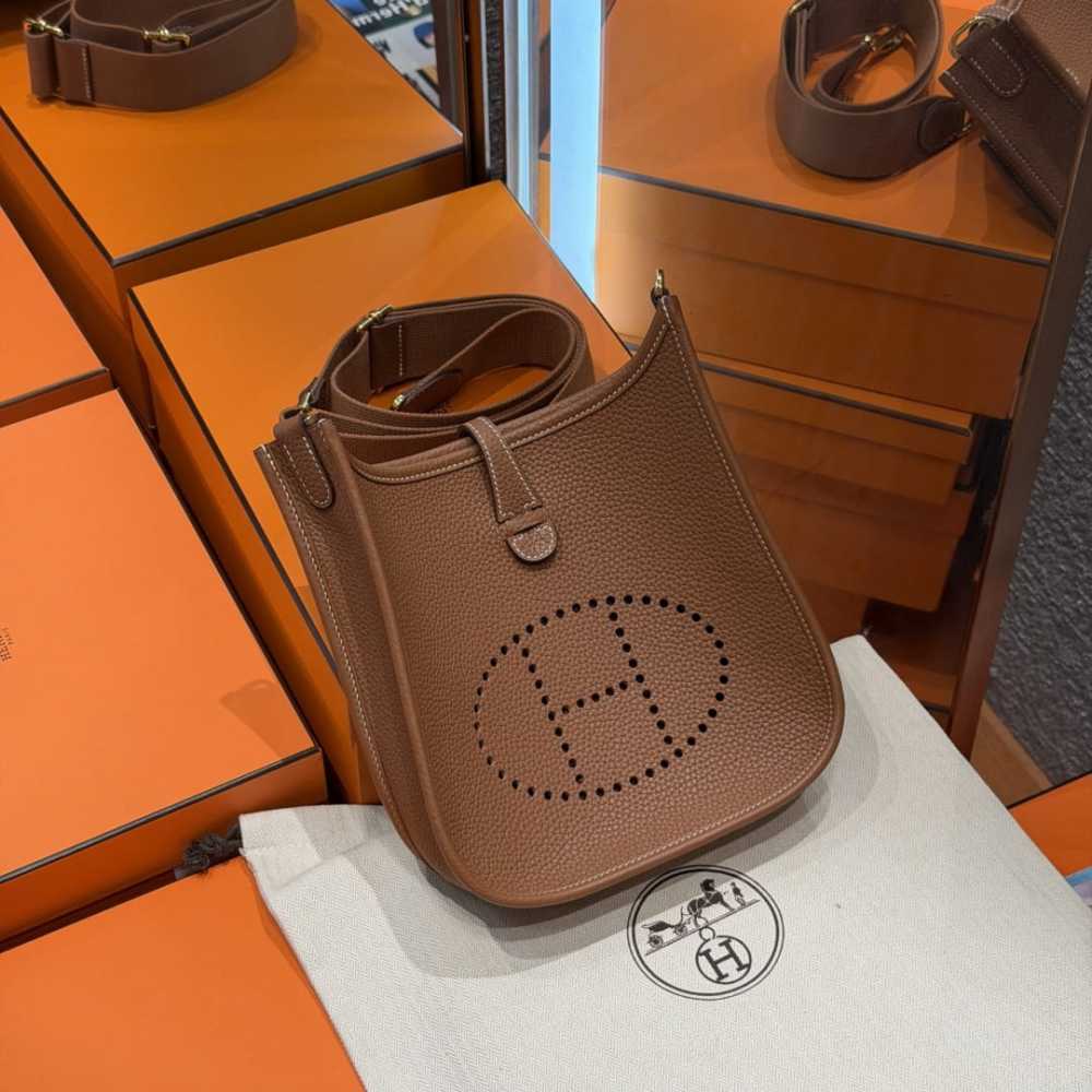 高仿Hermes*Evelyne23系列H087941CK37金棕色金扣純手工