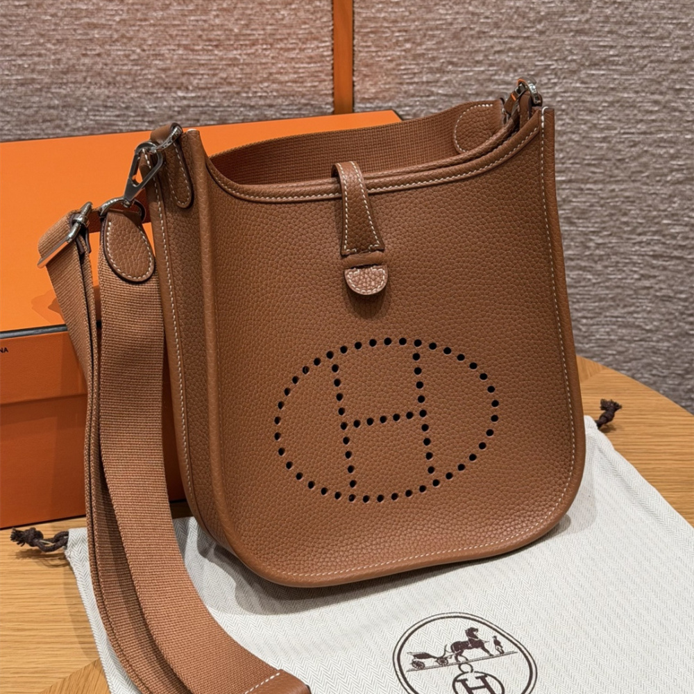 高仿Hermes*Evelyne23系列H087941CK37金棕色銀扣純手工