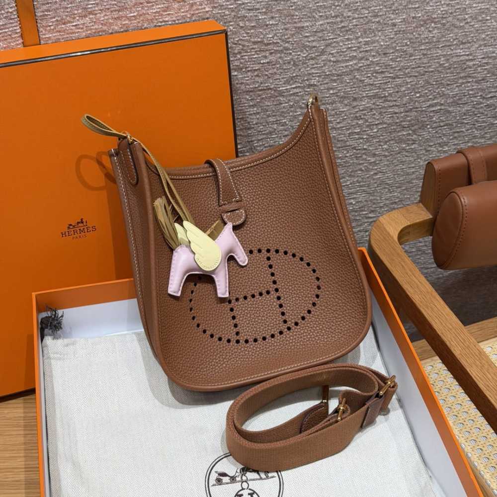 高仿Hermes*Evelyne23系列H087941CK37金棕色金扣純手工