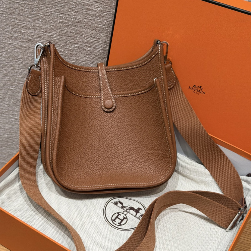 高仿Hermes*Evelyne23系列H087941CK37金棕色銀扣純手工