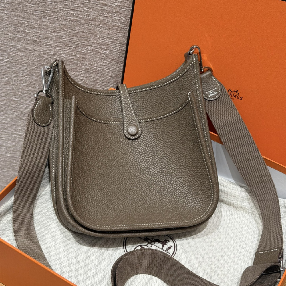 高仿Hermes*Evelyne23系列H087941CK18大象灰銀扣純手工
