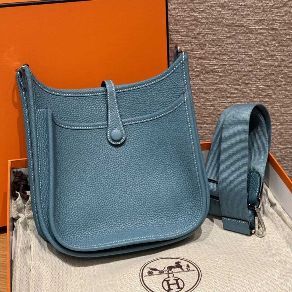 高仿Hermes*Evelyne23系列H087941CKU2牛仔藍銀扣純手工