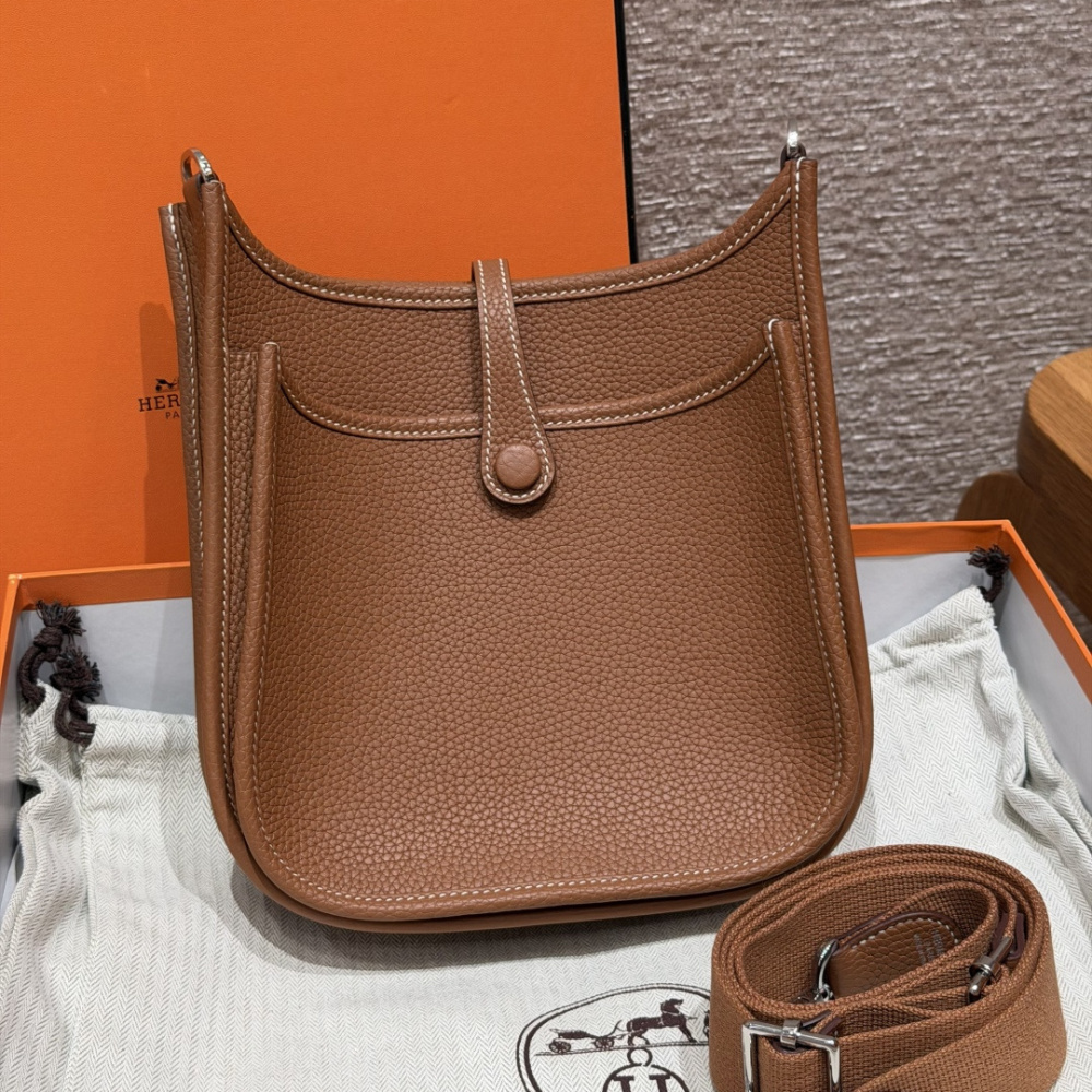 高仿Hermes*Evelyne23系列H087941CK37金棕色銀扣純手工