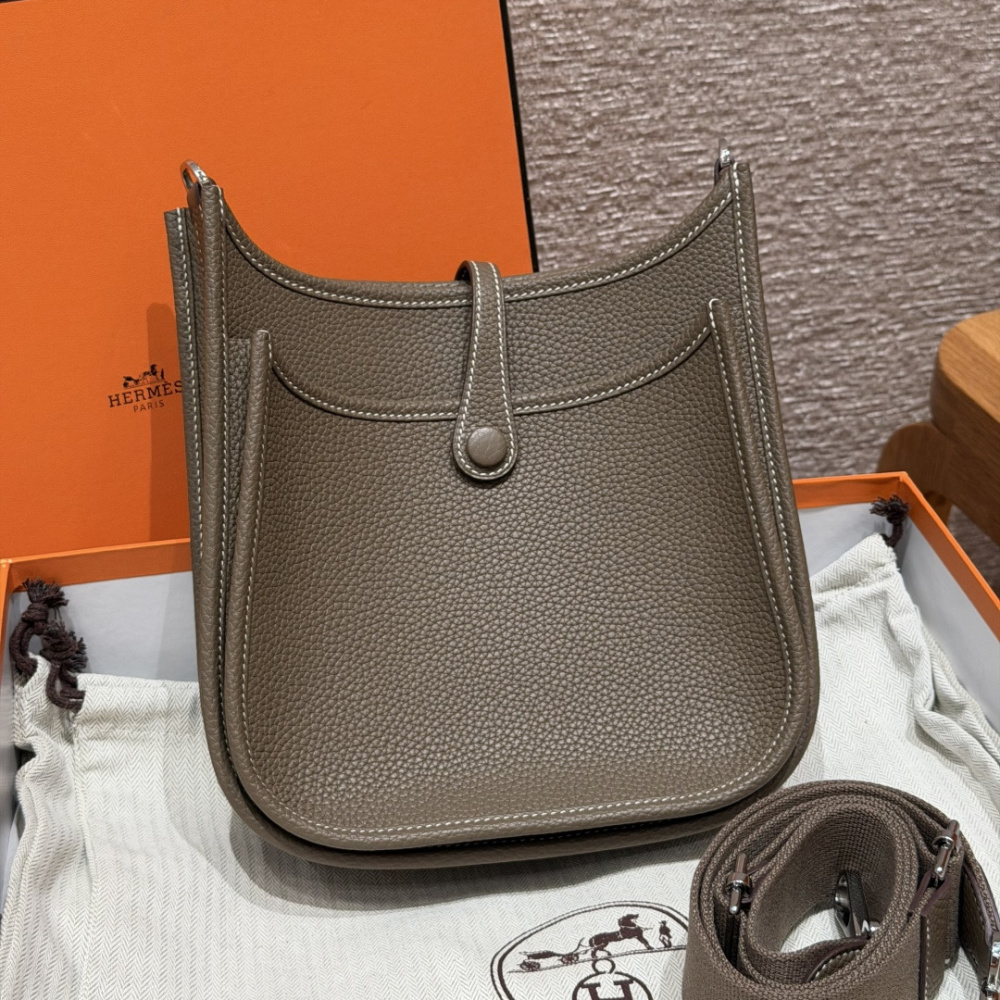 高仿Hermes*Evelyne23系列H087941CK18大象灰銀扣純手工