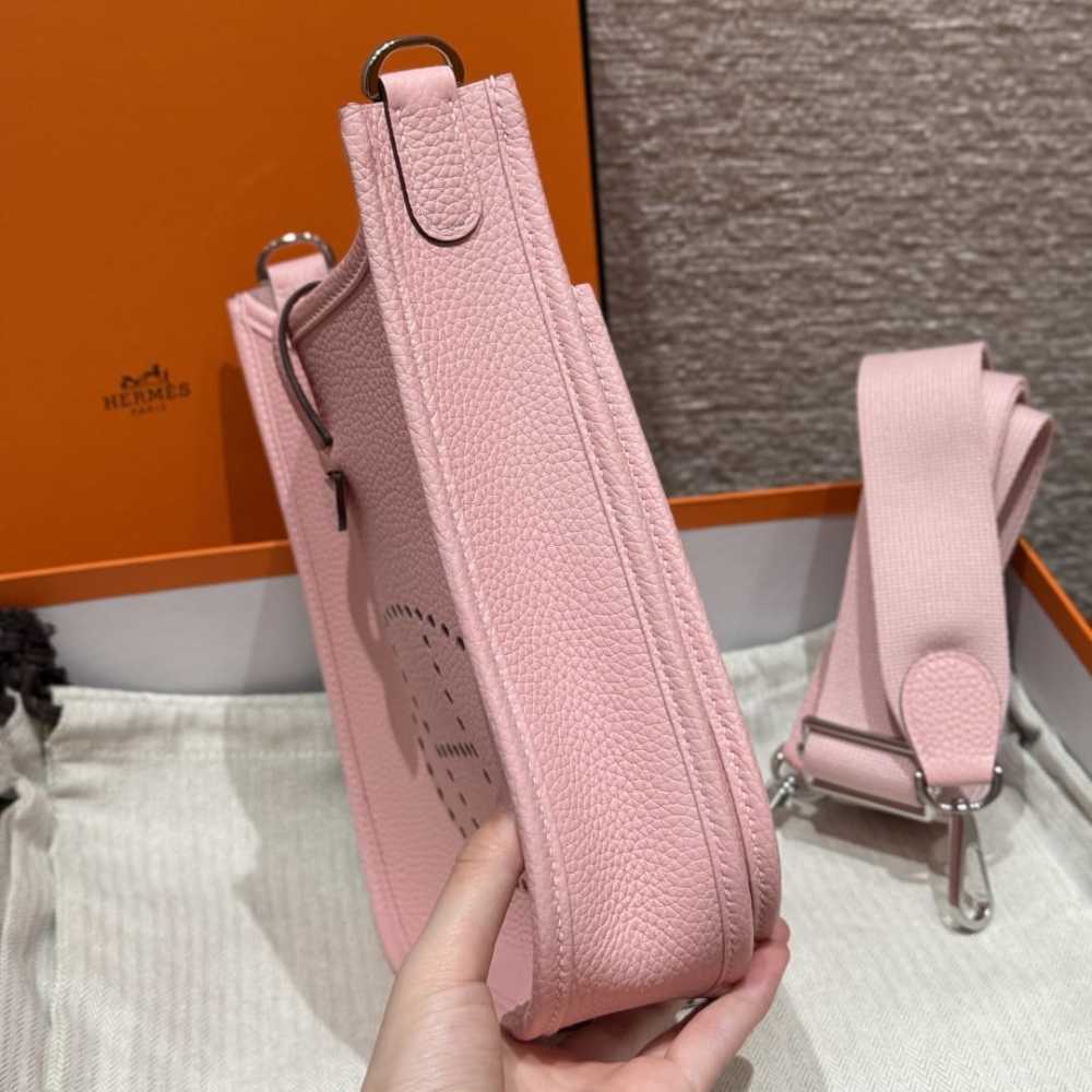 高仿Hermes*Evelyne23系列H087941CK3Q櫻花粉銀扣純手工