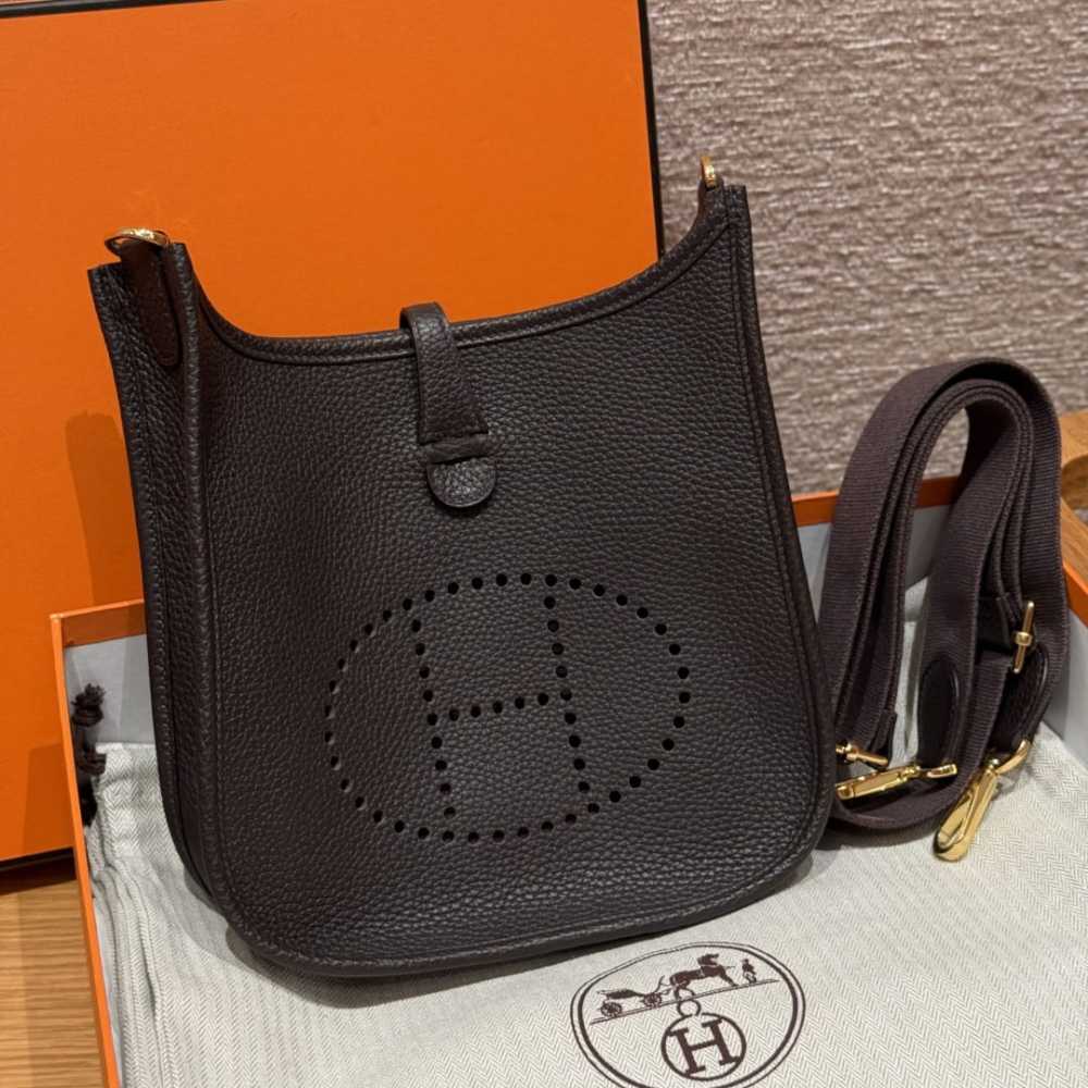 高仿Hermes*Evelyne23系列H087941CK46烏木色金扣純手工