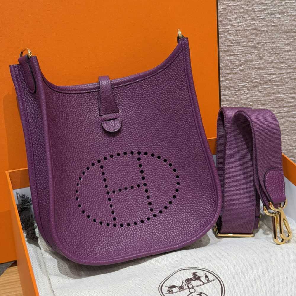 高仿Hermes*Evelyne23系列H087941CK5P海葵紫金扣純手工