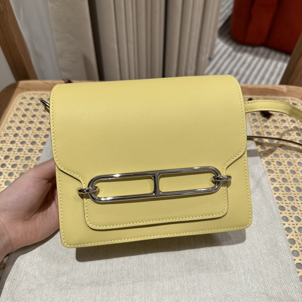 高仿Hermes*Roulis19系列H070509CK1Z小雞黃銀扣山羊皮純手工