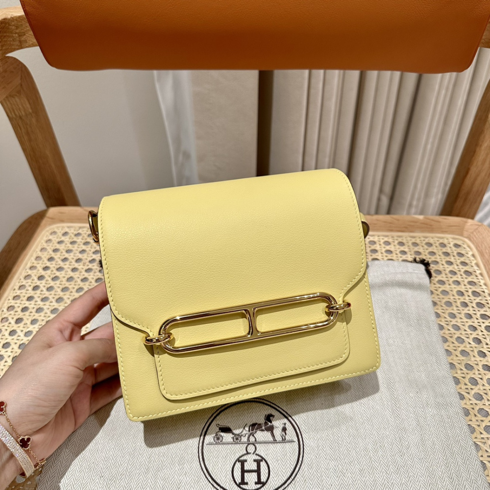 高仿Hermes*Roulis19系列H070509CK1Z小雞黃金扣山羊皮純手工