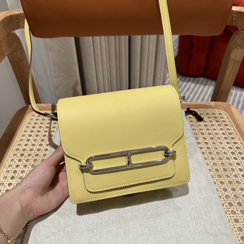 高仿Hermes*Roulis19系列H070509CK1Z小雞黃銀扣山羊皮純手工
