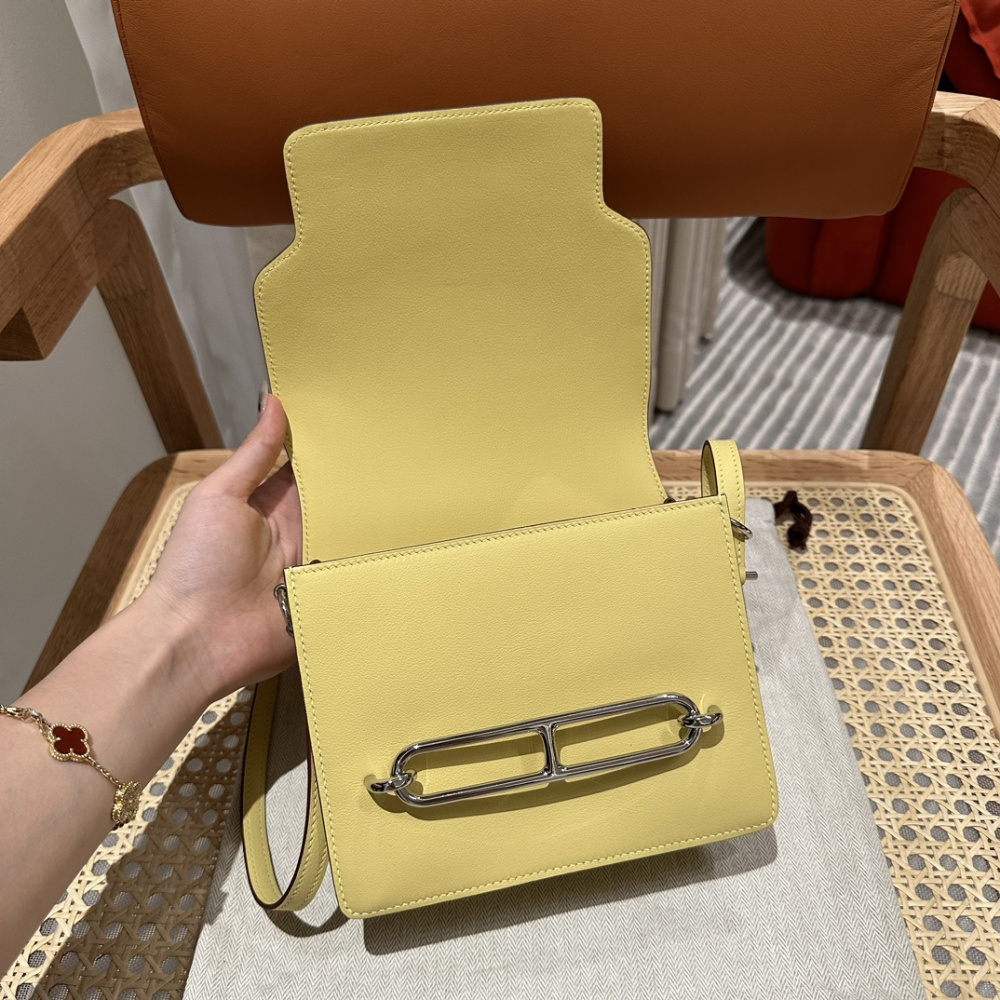 高仿Hermes*Roulis19系列H070509CK1Z小雞黃銀扣山羊皮純手工