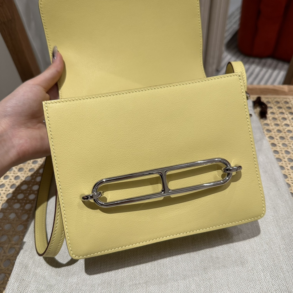 高仿Hermes*Roulis19系列H070509CK1Z小雞黃銀扣山羊皮純手工
