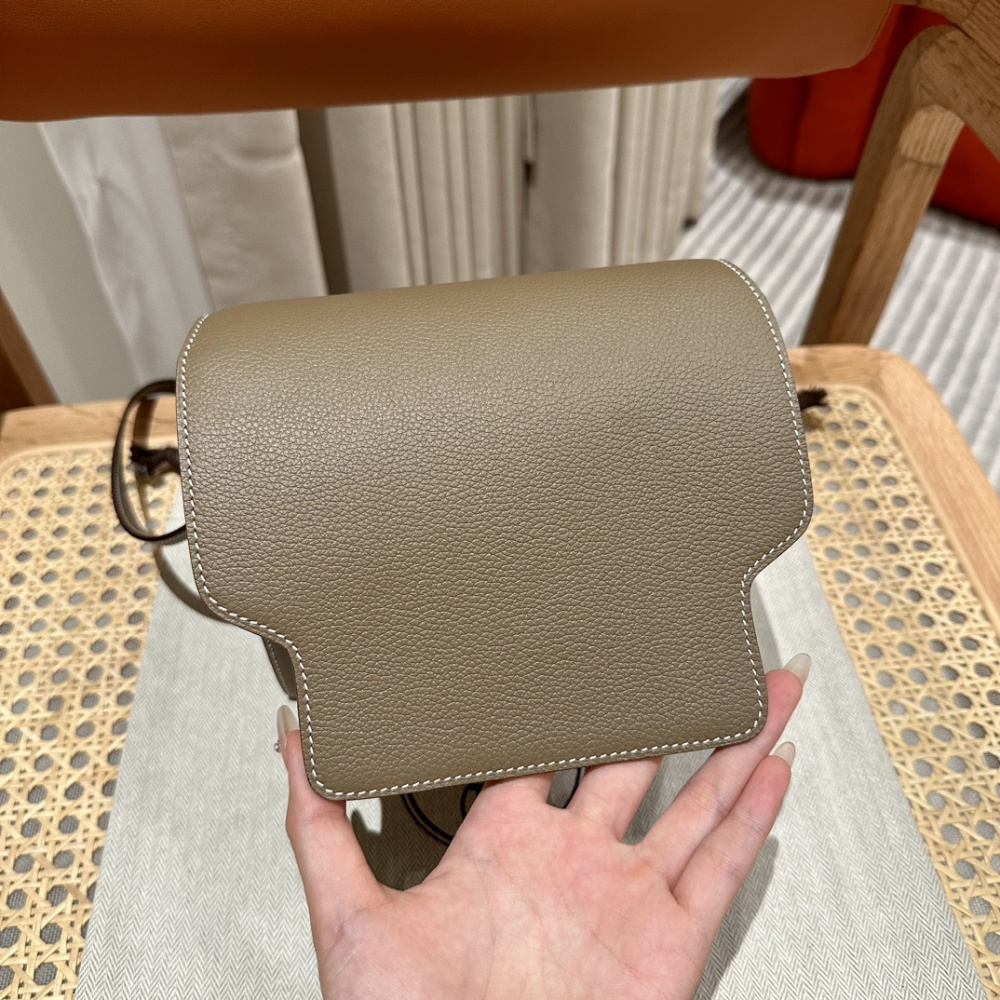 高仿Hermes*Roulis19系列H070509EP18大象灰金扣小牛皮純手工