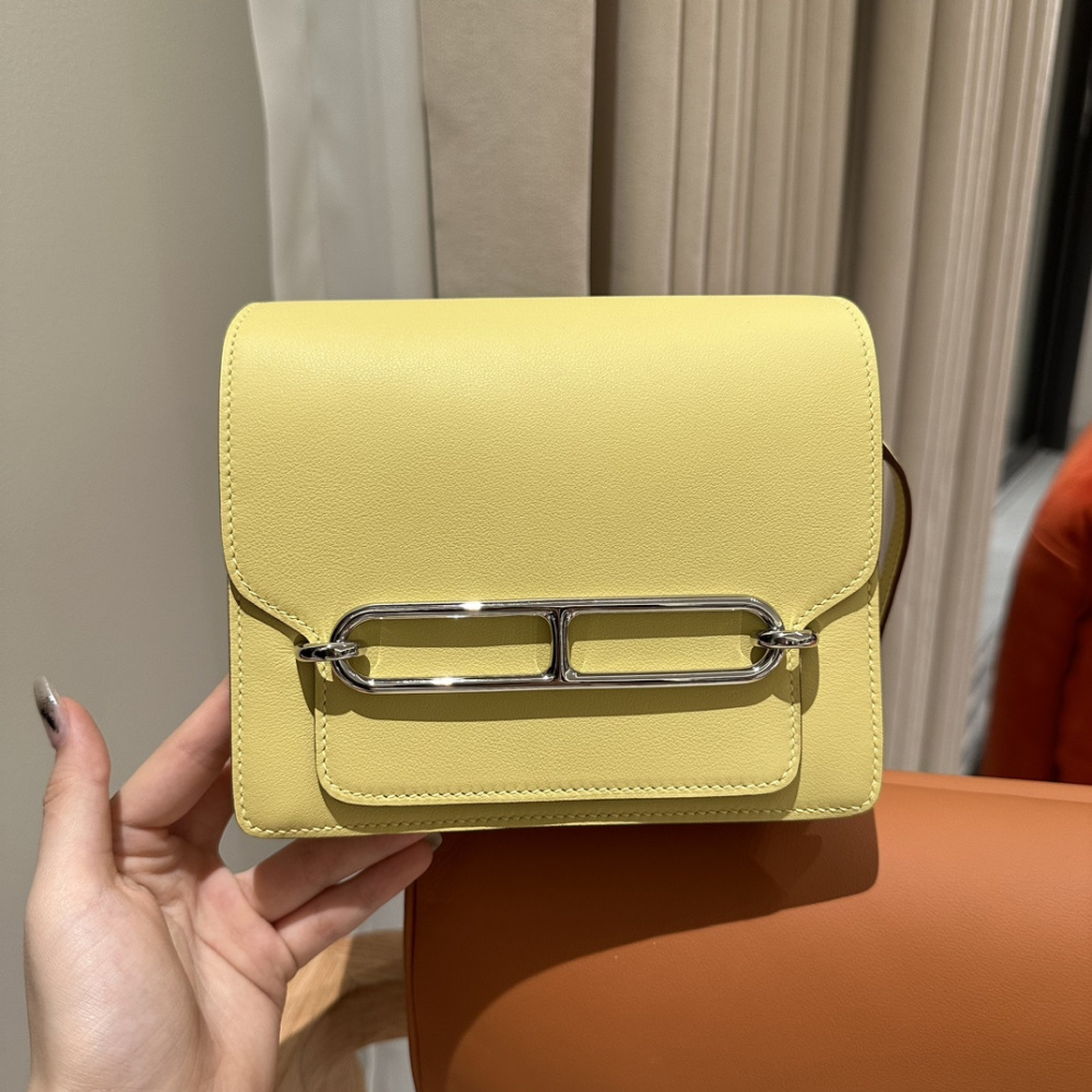 高仿Hermes*Roulis19系列H070509CK1Z小雞黃銀扣山羊皮純手工
