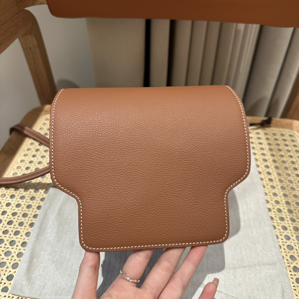 高仿Hermes*Roulis19系列H070509CK37金棕色銀扣山羊皮純手工